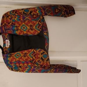 Vintage 80s or 90s MAGGY LONDON silk crop  jacket